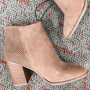 Women's Crissy Laser Cut Heeled Ankle Booties